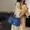 2025 Ming New Casual Versatile Washed Multi-Pocket Denim Bag Chain One Shoulder Underarm Bag Women's Bag