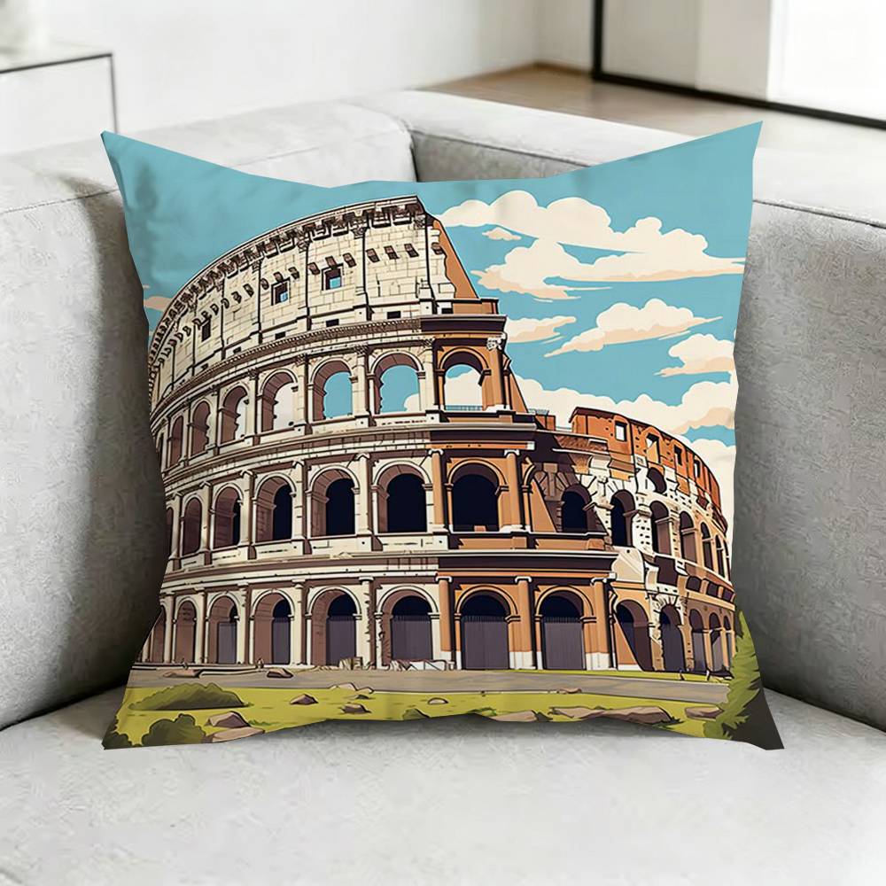 The ColosseumM RomeE Pillow Case Square DoubleSided Sofa Cushion Cover Bedroom Bedside Pillow Gift