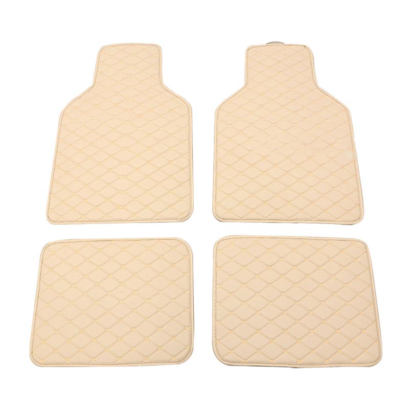 4pcs Universal Leather Car Floor Mats Car-Styling Car  Right Rudder Carpet Floor Accessories Waterproof Foot Pad