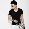 Men's Korean Style Slim Fit Short Sleeve T-shirt in Pure White for Couples