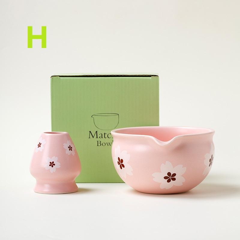 1/2 szt. Ceramiczna Miseczka do Matchy, Japoński Styl Sakura Miseczka do Matchy Artystyczna Ceramiczna Miseczka do Ceremonii Herbacianej Miska na Sałatkę Do Matchy