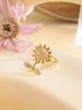 New Light Luxury Adjustable Ring Sunflower Zircon Simple, Fresh, High End Open Ring