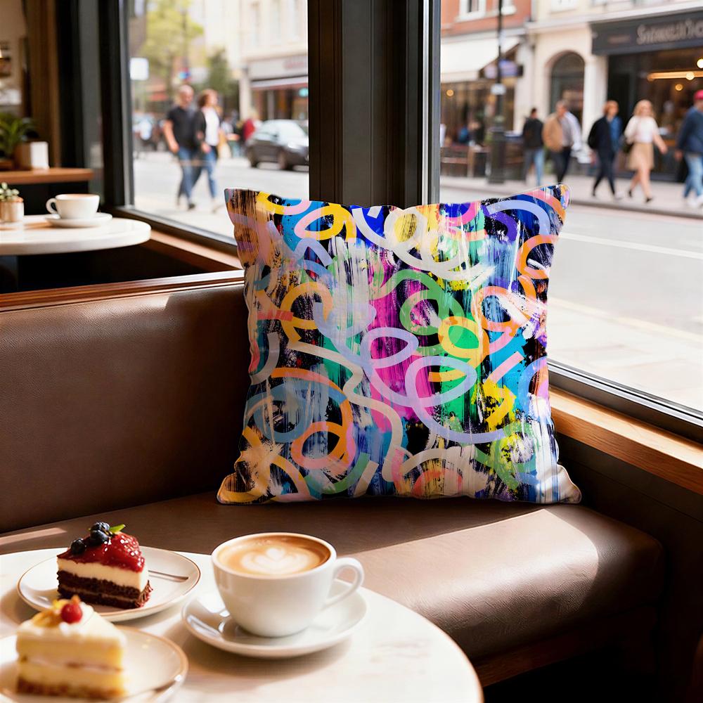 Artistic Background Patterns Cushion Cover Set of  Decorative Short Plush Pillow Covers for Sofa Soft  Cushion Case x cm