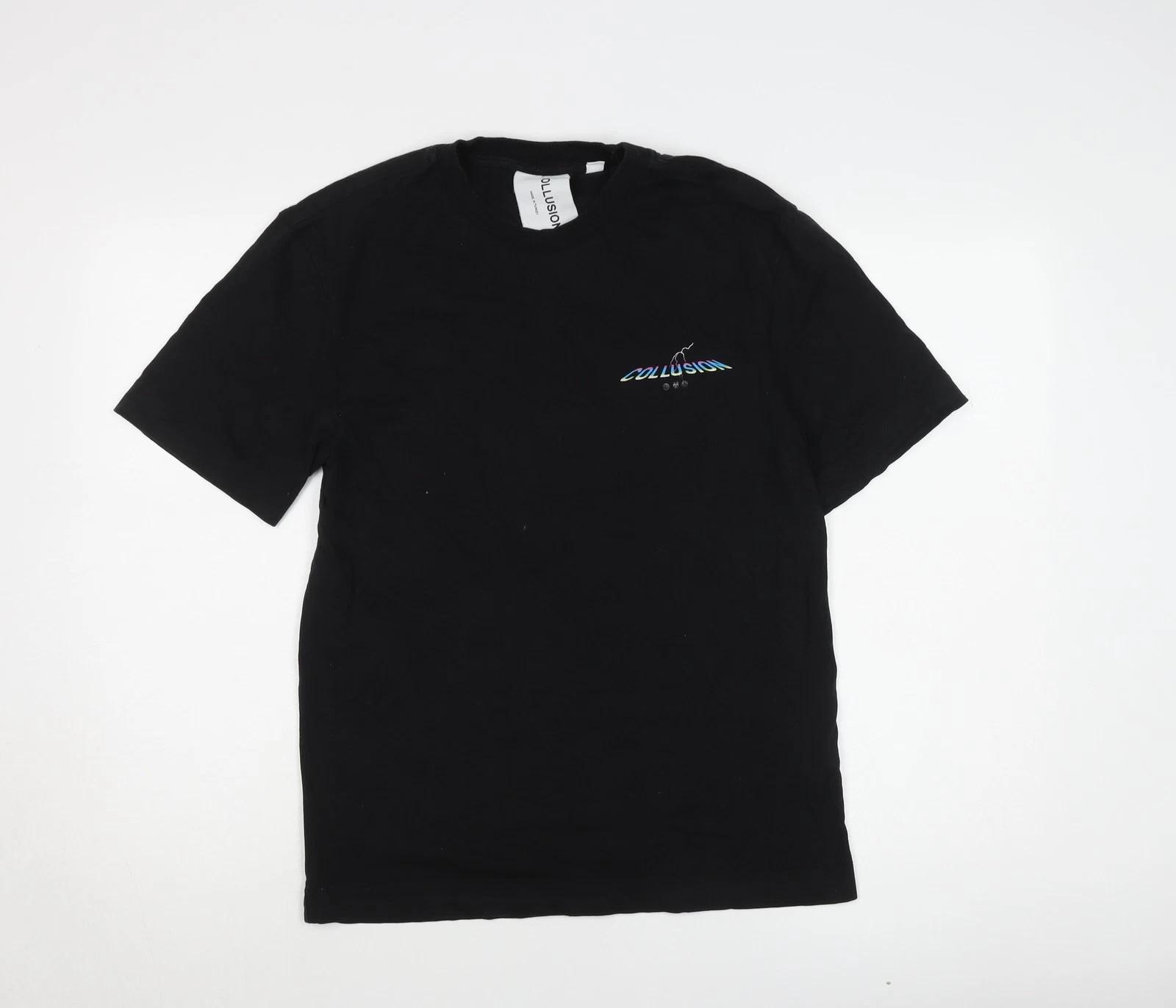 COLLUSION Men s XS Black Graphic Music T-Shirt S