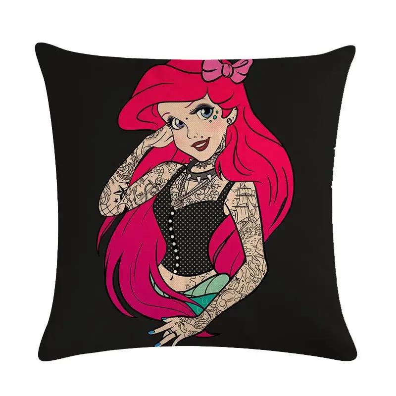 Home Decor Fun Tattoo Princess Alice Jasmine Pillowcase Sofa Car Waist Cushion Cover Bedroom