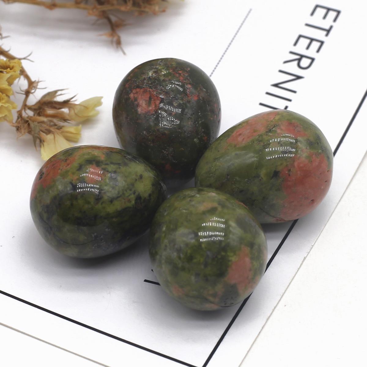 

Орнамент из натурального камня в форме яйца Кристалл Розовый Кварц Аметист Агат Содалит Опал Желтый Нефрит Украшение Дома Декор Ювелирные Изделия 17×22 мм 2Pc/17×22mm-Unakite