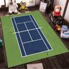Tappeto Design Campo da Tennis Verde e Blu per Arredo Soggiorno Adatto per l'uso come antiscivolo per divani in soggiorno e camera da letto