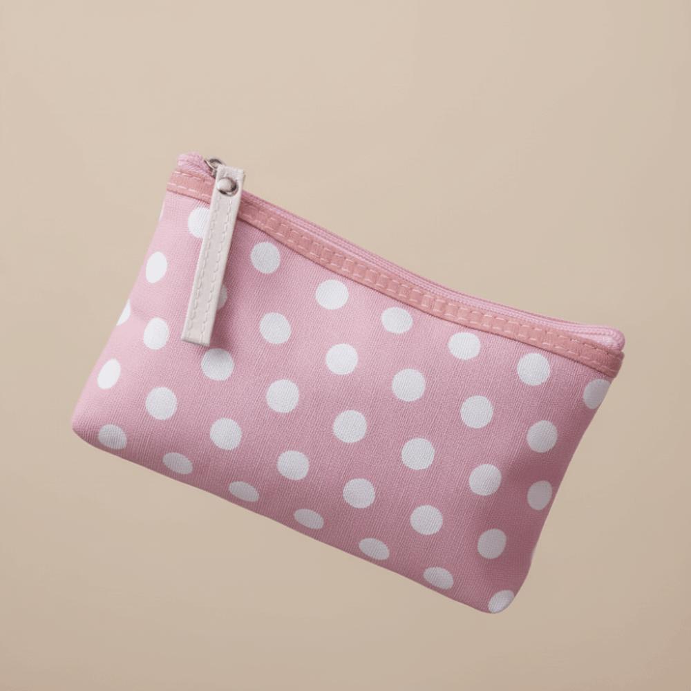 Korean Style Canvas Dot Makeup Bag Simple Portable Travel Storage Bag Skincare Storage Cosmetic Bag Cosmetics Organization