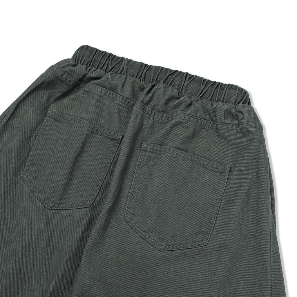 And Again Washed Cotton Wide Twill Pants (Gray)