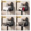 Wall-Mounted Hair Dryer Rack: Bathroom Storage Shelf & Hanging Bracket