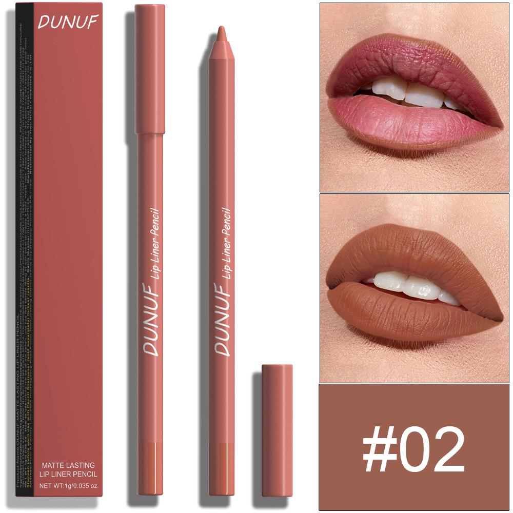 DUNUF 24-Color Waterproof Long-lasting Foam Lip Liner Set