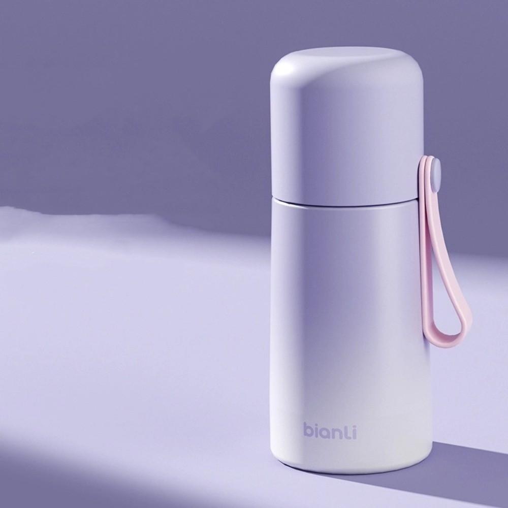 Portable Gradient Design Thermos Cup Stainless Steel High Appearance Insulated Cup Leak-Proof Double Lid Cup School