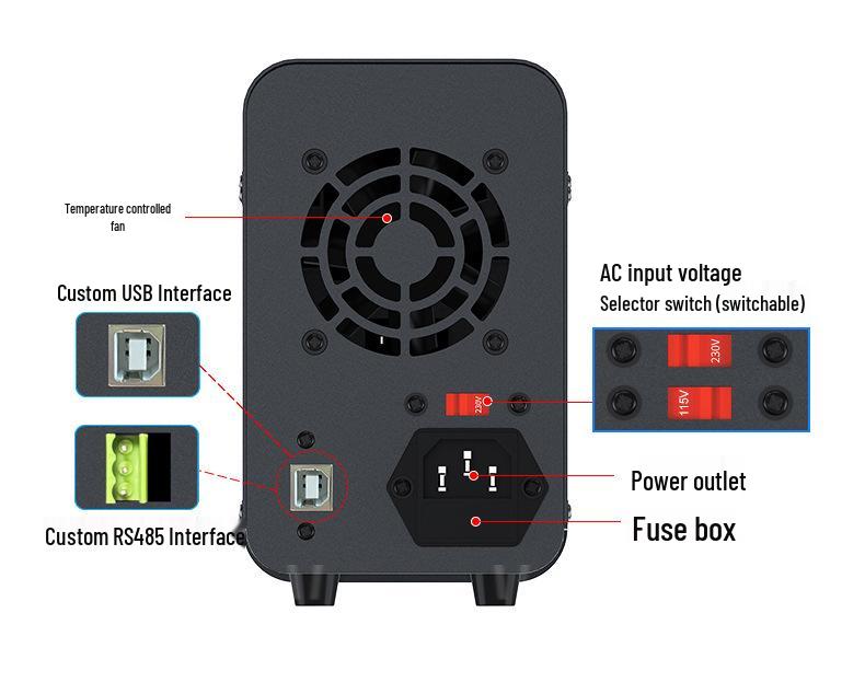 WPS305H Adjustable 30V 5A DC Power Supply with OCP Protection & Output Button