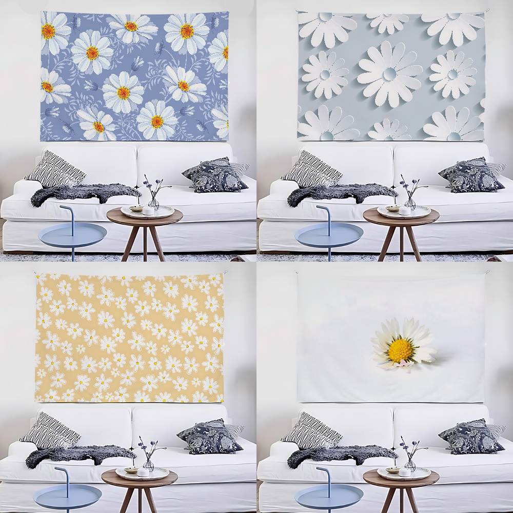 Rose Daisy Tapestry Wall Hanging Tapestry Art Deco Blanket Curtain Hanging At Home Bedroom Living Room Decor