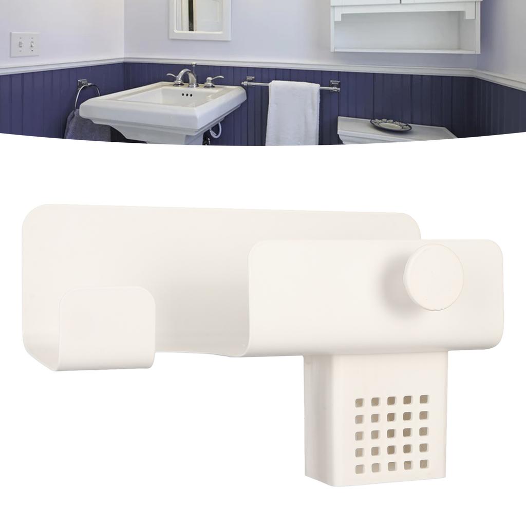 Hair Dryer Holder Punching Wall Mounted Space Saving Hair Dryer Rack with Storage Cup