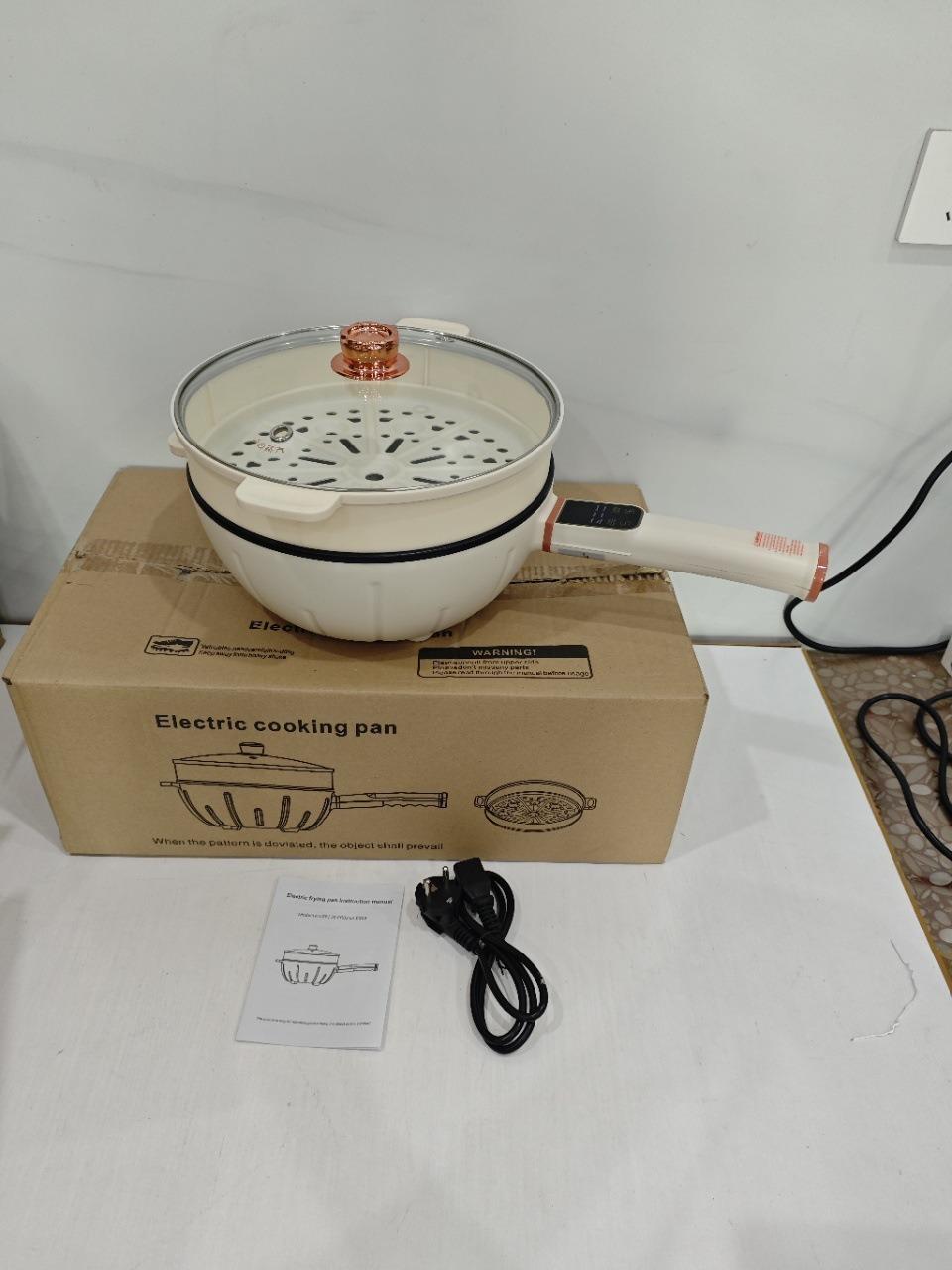 220V Multifunctional Non-stick Electric Wok - High Power Stir-fry Pot for Dorms 28CM Diameter