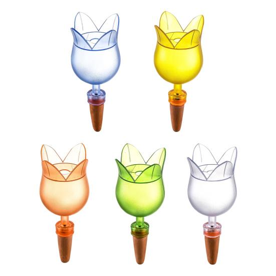 Goutteur d'eau Design Fleur Tulipe Pique Auto-arrosante Système d'irrigation goutte à goutte automatique Dispositif d'arrosage Outil d'irrigation pour la maison et le jardin