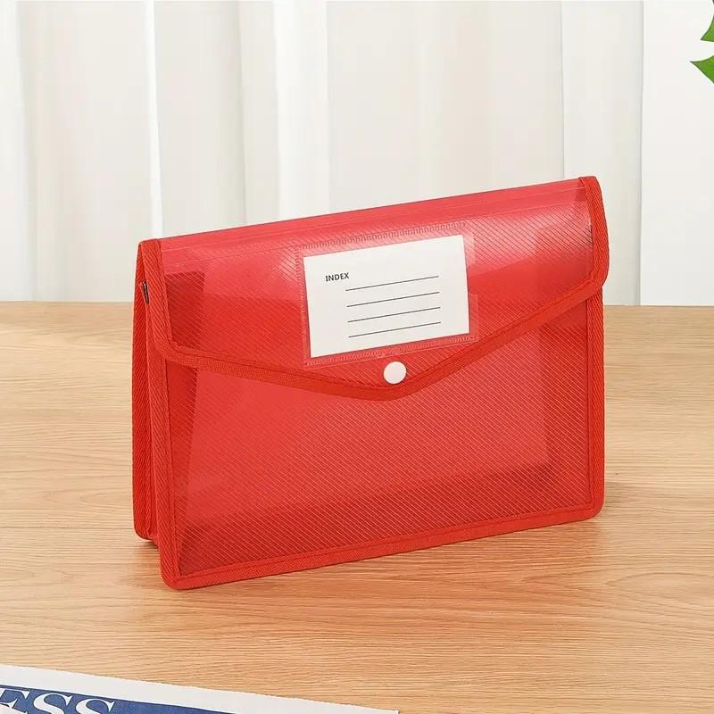 A4 Průhledná taška na dokumenty s patentním zapínáním, vodotěsná - Černá složka na dokumenty