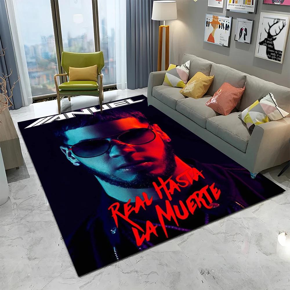 Free Anuel AA Rapper Hip Hop Singer Carpet Rug for Home Living Room Bedroom Sofa Doormat Decor,kids Area Rug Non-slip Floor Mat