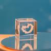 3D Engraved Crystal Cube Cloud Heart Whale Pattern Transparent Square Crystal Ornament For Desktop Home Decoration Gifts