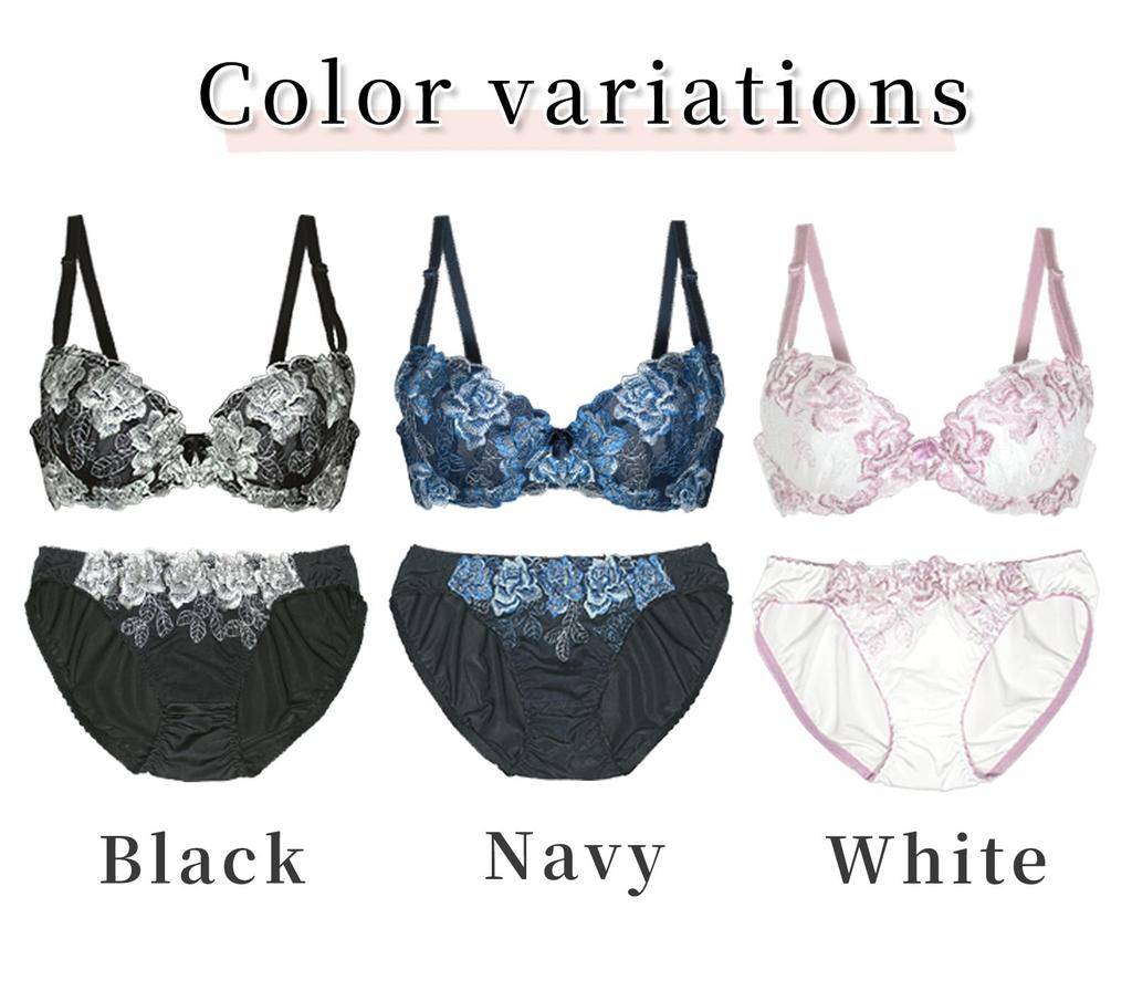Chica Hurra Black Bra and Panty Size Floral Feminine Small Black Small Size Small Bust Small Opaque Panty Small Black Panties Women's Set, B65,