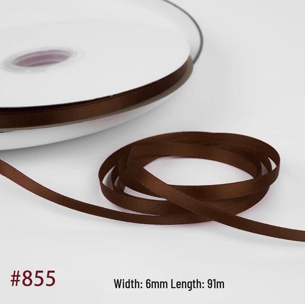 "0.6cm-1cm Polyester Ribbon for DIY Bows, Bouquets, and Gift Boxes"