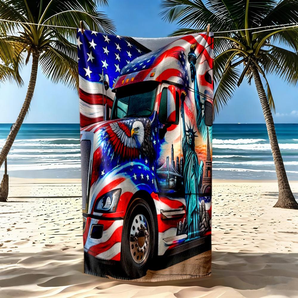 Kw Heavy Trucks Beach Towel Soft Durable Quickdry Comfortable Lightweight Suitable For Swimming Gym Camping Yoga Vacation