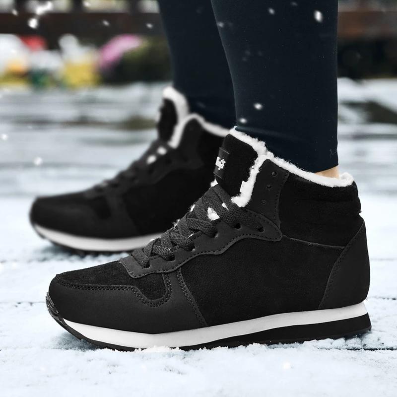 Mode Damstövlar Bekväma Vinterskor Damstövlar Varma Vinter Sneakers Snöstövlar Vattentäta Vinter Unisex Ankelstövlar Herrskor