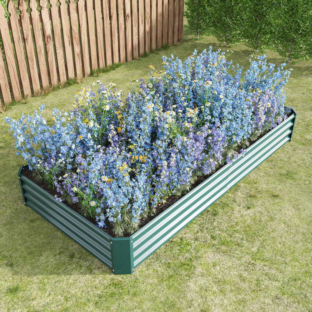 Raised Bed Metal Planter, Robust Sheet Steel, Rust Protection, Long Durability, Kit without Bottom, Ideal for Vegetables, Herbs & Flowers, Anthracite