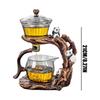 Glass Kung Fu Tea Set Lazy Magnetic Semi Automatic Tea Maker Teapot Semi-automatic Lazy Tea Making Tool Glass Tea Set