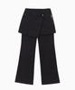 Jenyujeu Layered Skirt Bootcut Pants - Black