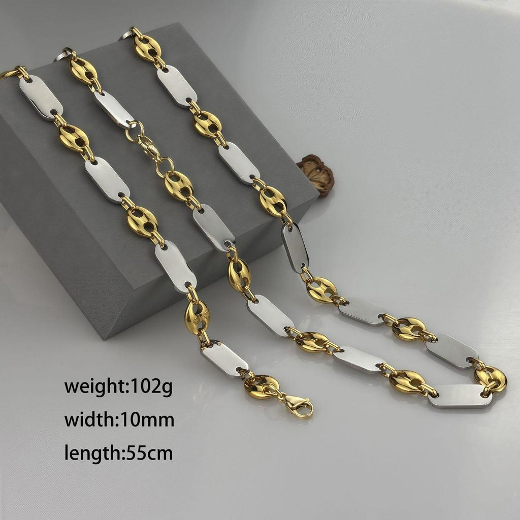 Handmade Emperor Chain Fashion Necklace - Large Hole Smooth Stainless Steel