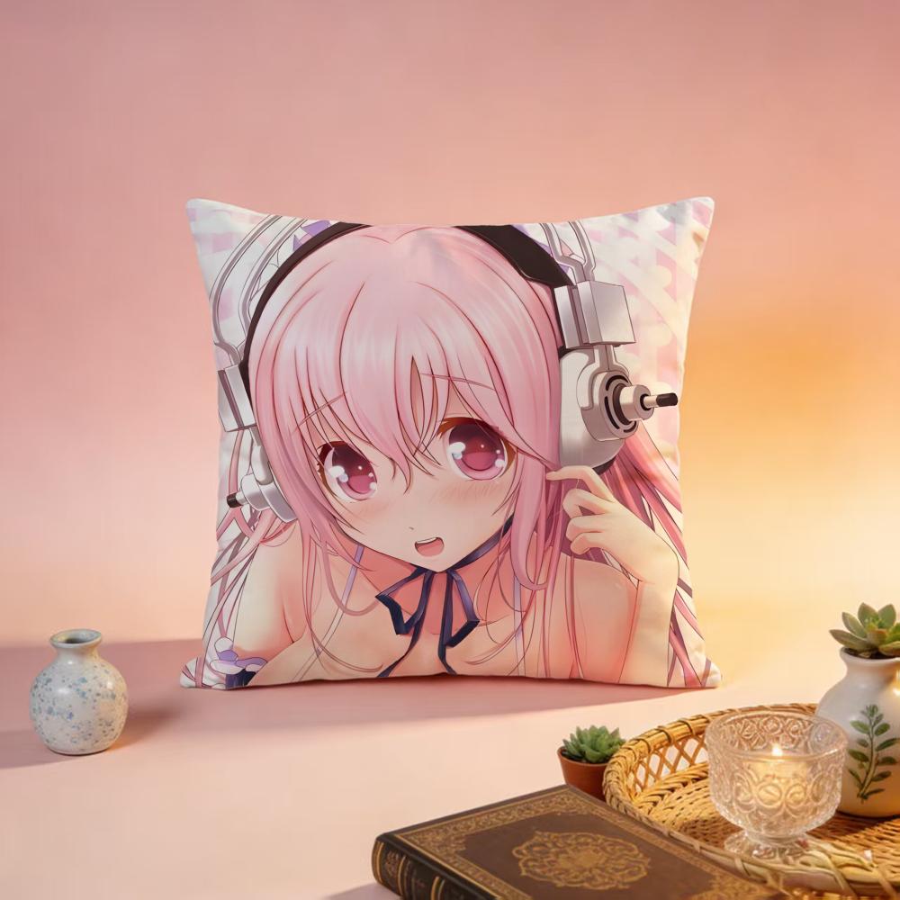 Popular SSUPER SONICOed Cushion Cover Premium SkinFriendly Pillow Case MultiPurpose for Home Office Travel