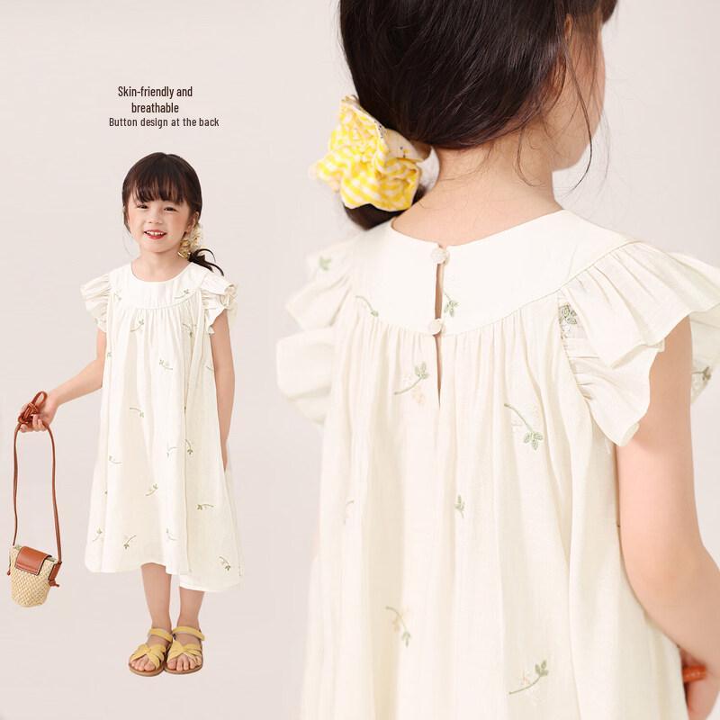 LUSON Toddler Girl s Summer Flutter Sleeve Dress 140