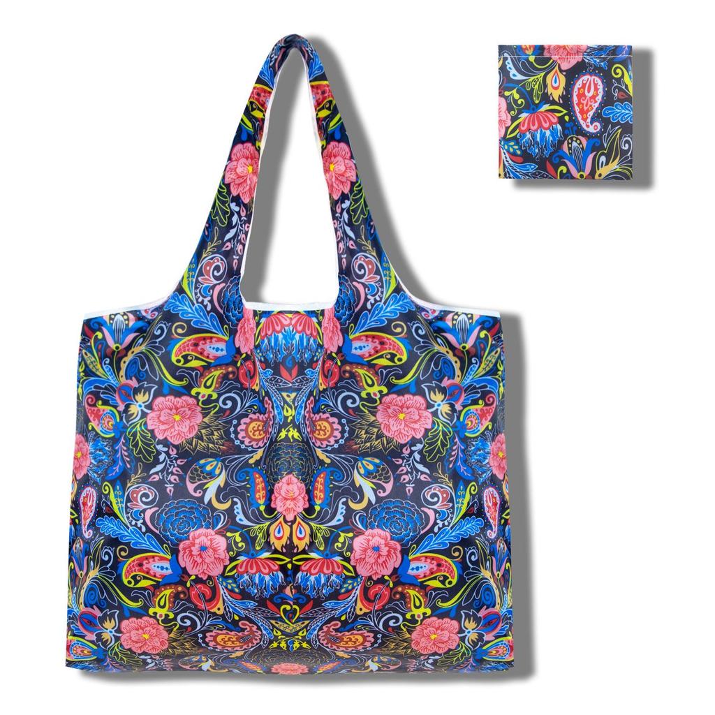 Eco-Friendly Large Capacity Foldable Tote Bag - Creative, Portable, Printed, and In Stock