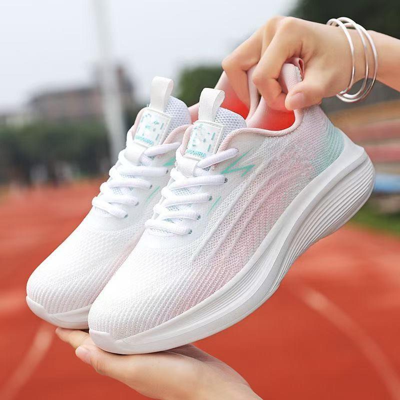 Spring and summer casual women's shoes soft-soled sports breathable fly-woven shoes versatile shoes