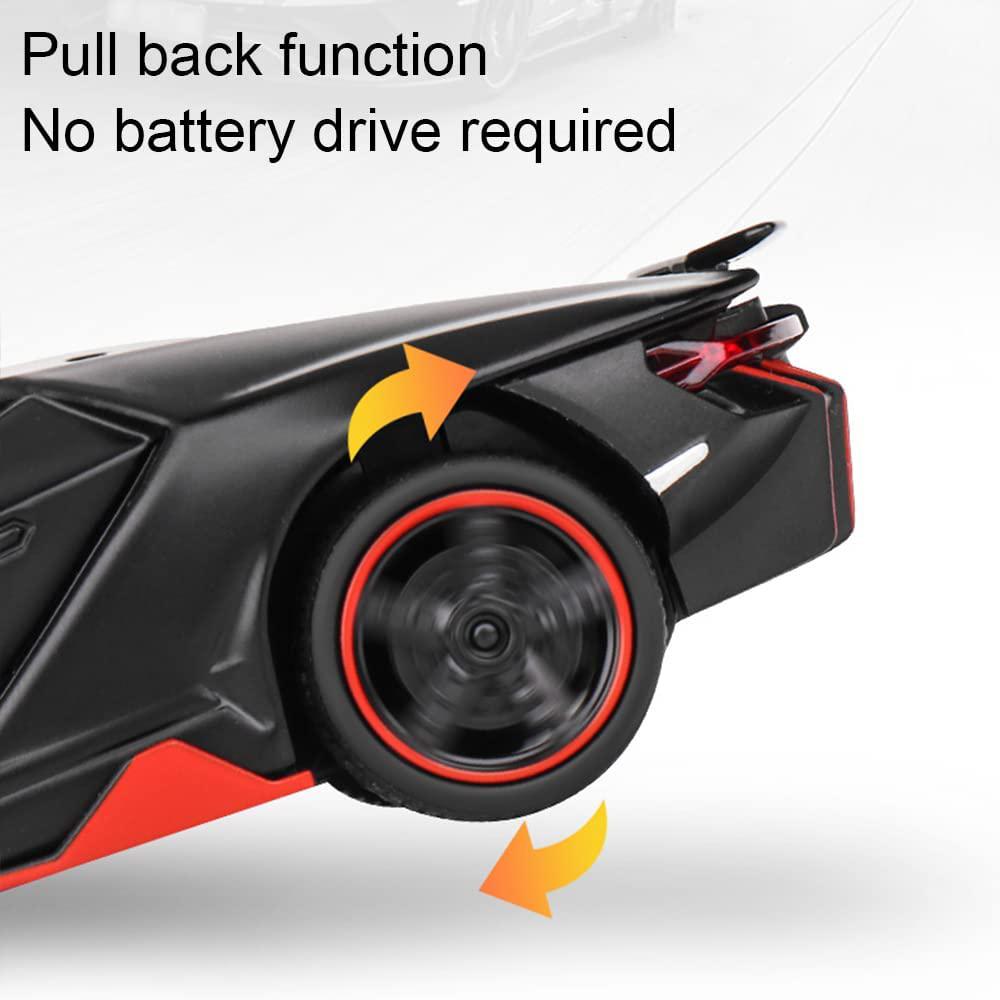 1/32 Scale Lambo LP770-4 Diecast Car Model, Alloy Pull Back Vehicle Toy with Sound and Light, 3 Open Doors, Gift for Kids Toddlers Boys Girls