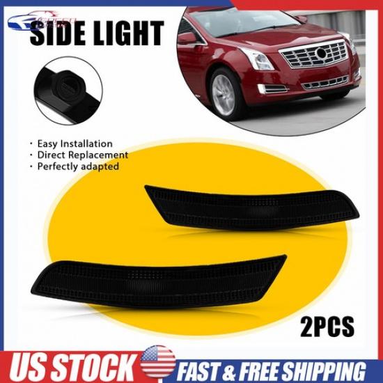 For 2013-2017 Cadillac XTS Smoked Front Side Marker Light Housings LH & RH Pair