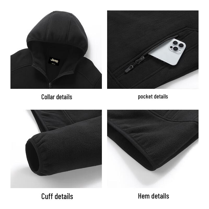 Jeep Men's Winter Fleece Hooded Jacket