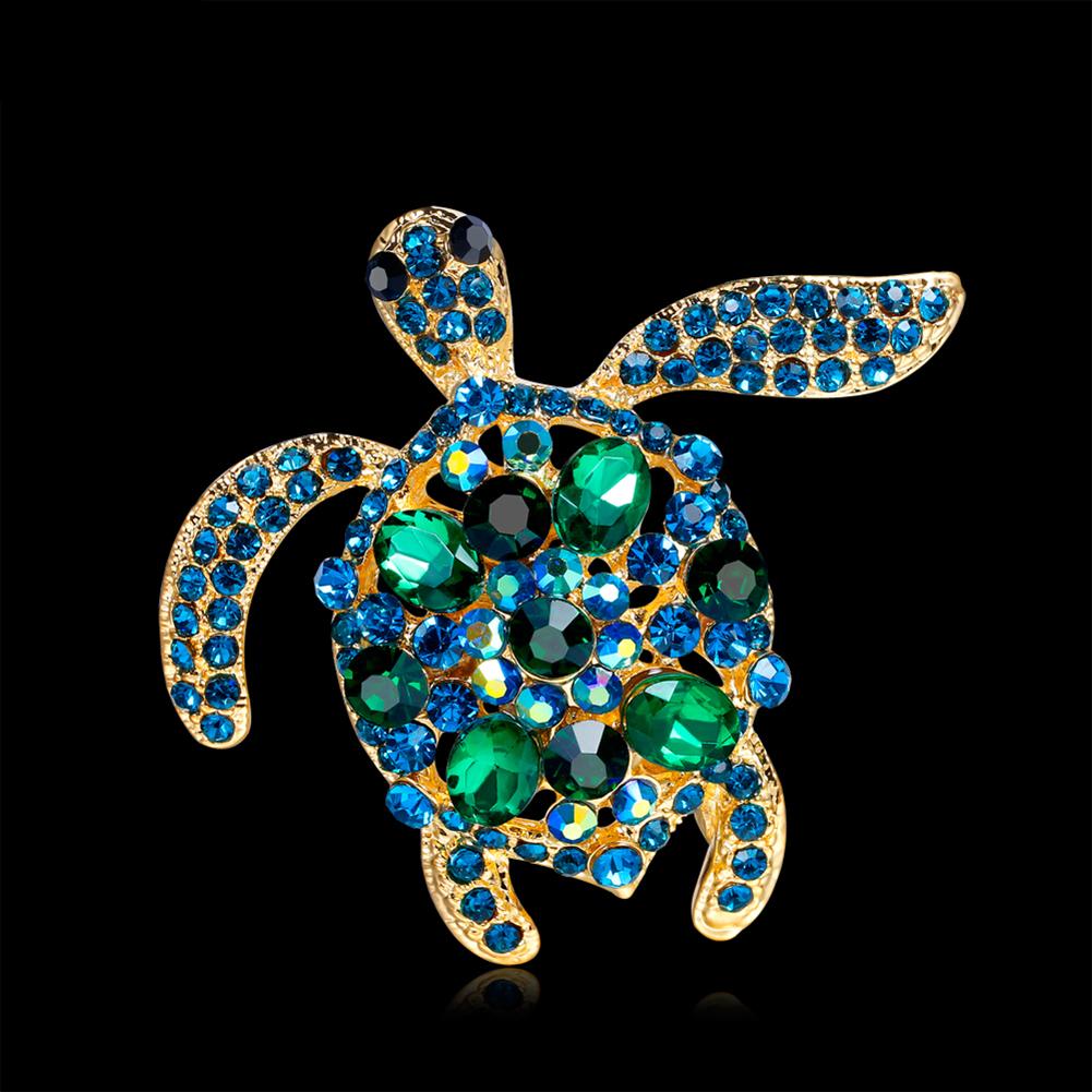 Women Exquisite Tortoise Turtle Brooch Pin Chic Crystal Broochpin Jewelry