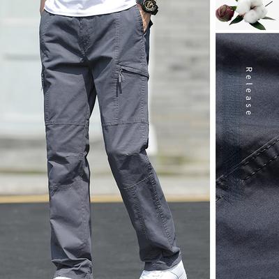 Pantalon de survêtement décontracté à cordon de serrage pour homme, pantalon cargo avec poches zippées solides et tendance, streetwear