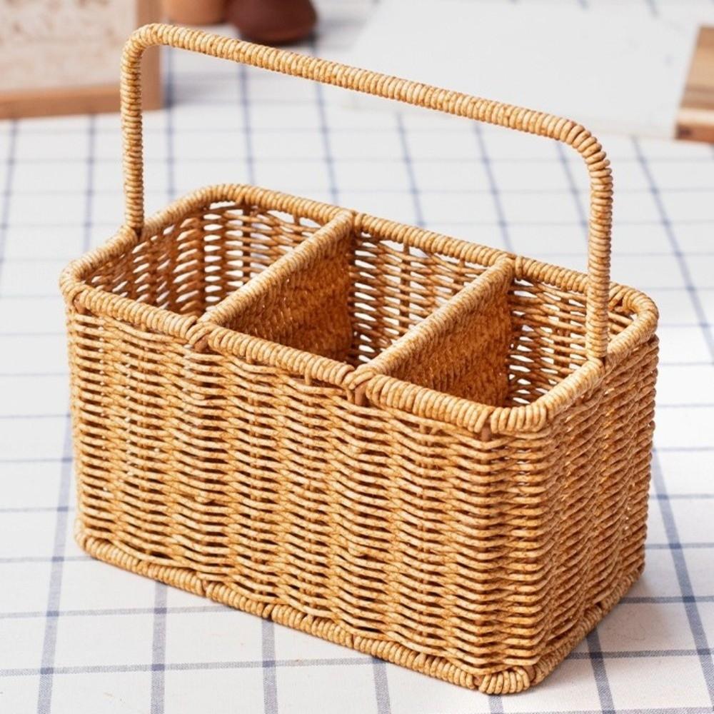 with Handle Silverware Holder Large Capacity Multipurpose Basket Utensil Storage Basket Dormitory