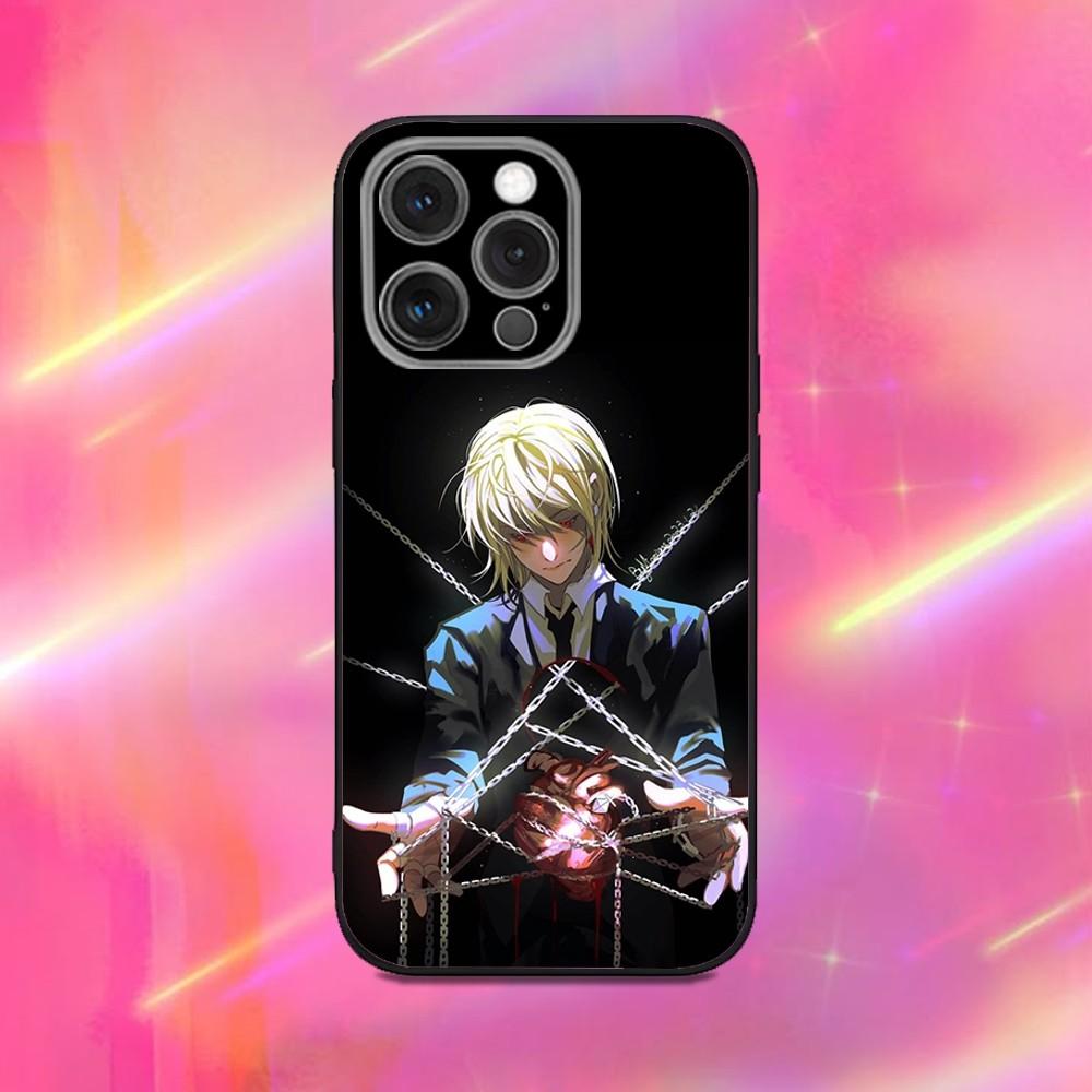 Kurapika H-Hunterpedia Phone Case For iPhone 16,15,14,13,12,11,Pro,Max,Plus,X,XS,XR,SE,8,7,Mini,Soft Silicone Black Case