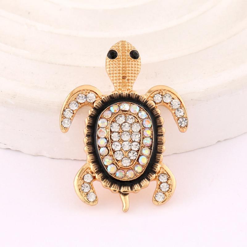 Fashion Shiny Rhinestone Animal Turtle Brooches For Women Clothing Coat Banquet Accessories Gifts