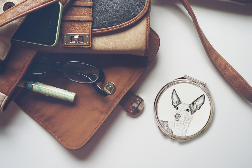 Ibizan Hound, Ibizan Podenco – Pocket mirror with a dog, personalized mirror for a purse | Art-Dog