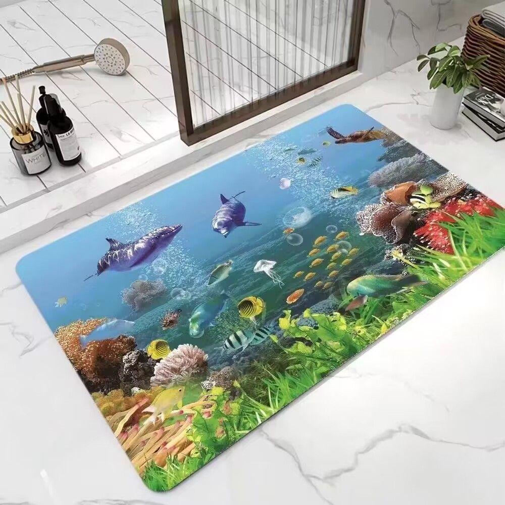 Kieselgur-Fußmatte Badezimmer saugfähige Matte Badezimmer Küche Eingangstür Haushalt schnelltrocknend rutschfest Matte kann zugeschnitten werden