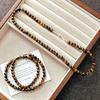 High Quality Vintage 925 Silver Buckle Natural Tiger'S Eye Stone Clavicle Chain Necklace