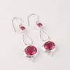 Natural Pink Tourmaline Gemstone 925 Sterling Silver Jewelry Hook Earrings2.50" EE-132-4