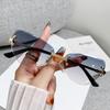 Frameless Sunglasses Gradient Color Cut Edged Sunglasses Cat Eye Fashion Sunscreen Decorative Metal Glasses 90256