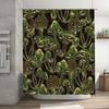 Mushroom Print Shower Curtain Waterproof Bathroom Decor Home Decoration Wall Hangings for Bathtub Kitchen Green and Brown Colors